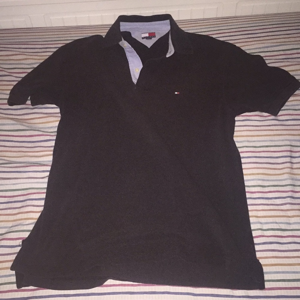 Black Tommy Hilfiger polo shirt